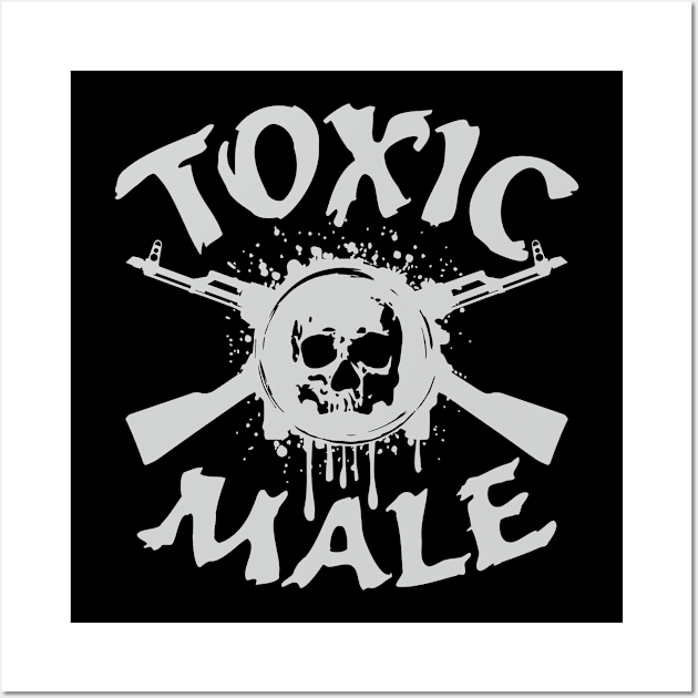 "Toxic Male" Skull and Guns Wall Art by FlawlessSeams